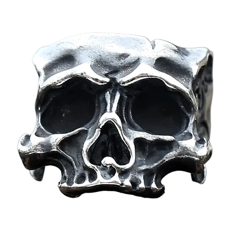 Skull Statement Ring, 316L Stainless Steel Antique Finish