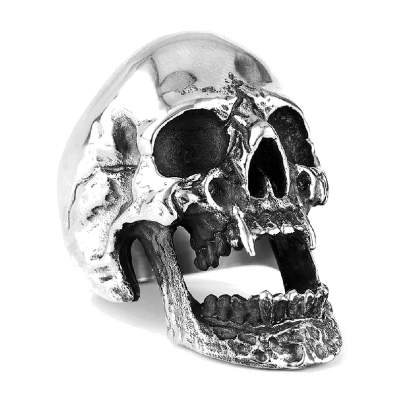 Anello Statement Teschio Gotico in Acciaio Inox