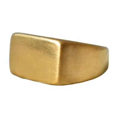 Anillo Sigilo Cuadrado, Cara Plana de Acero Inoxidable