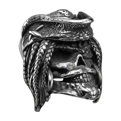 Anillo de Calavera de Capitán Pirata, Acero Inoxidable
