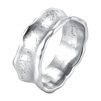 Anillo de Banda Martillado, Textura Irregular de Acero Inoxidable