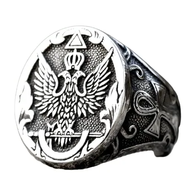 Anillo Sello Águila Bicéfala, Acero Inoxidable