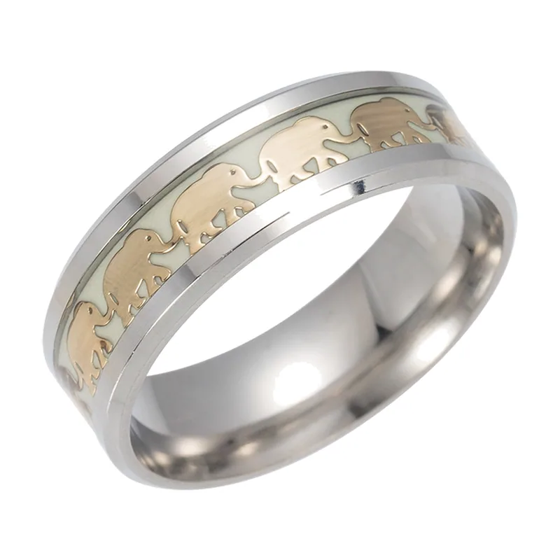 Bague Motif Éléphant, Acier Inoxydable 316L