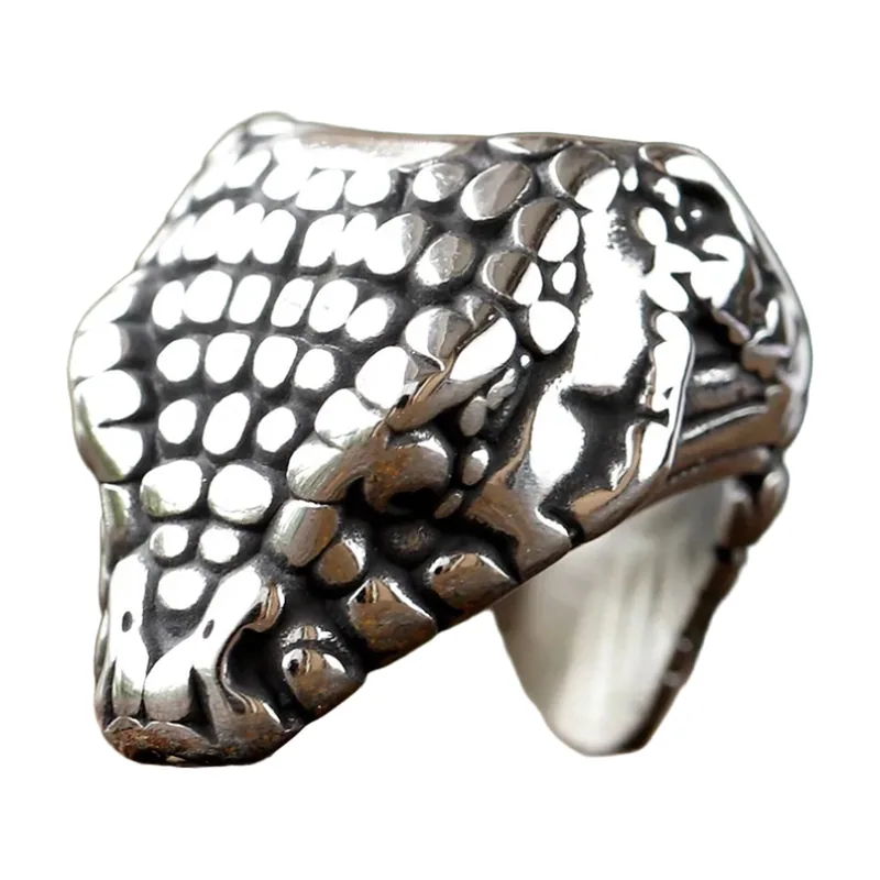 Anillo de Serpiente Estilo Biker, Acero Inoxidable 316L
