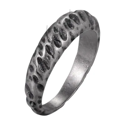 Hammered Texture Band Ring, Stainless Steel