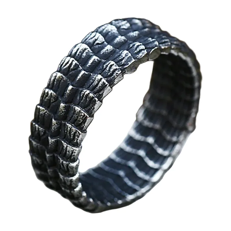 Bague Écailles de Dragon, Acier Inoxydable