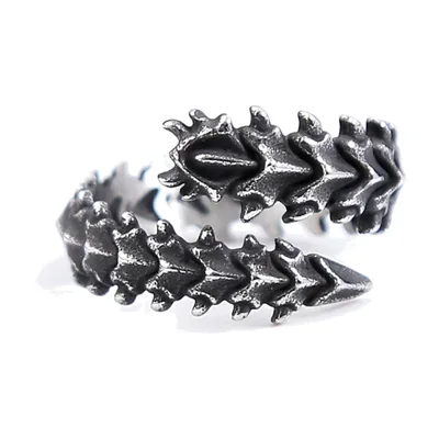 Anillo Wrap de Escamas de Dragón, Acero Inoxidable 316L