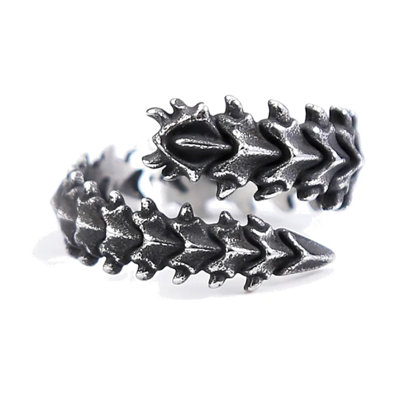 Dragon Scale Wrap Ring, 316L Stainless Steel