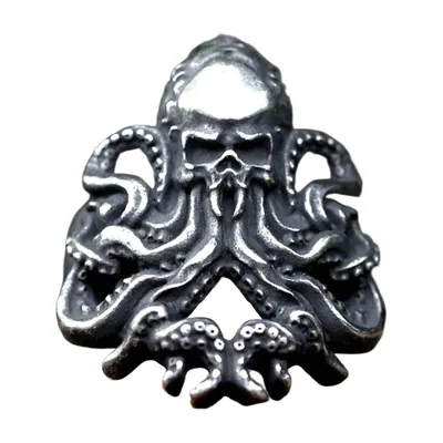 Anello con Teschio di Polpo, Acciaio Inossidabile