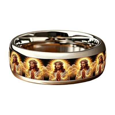Anello Preghiera Gesù Cristo in Acciaio Inossidabile 316L