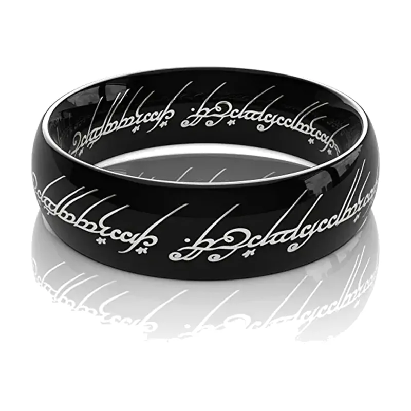 Herren Ring mit Schriftzug-Gravur, Edelstahl
