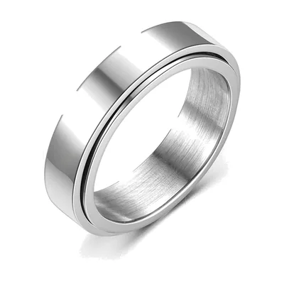 Herren Spinner-Ring mit drehbarem Außenband, Edelstahl 316L