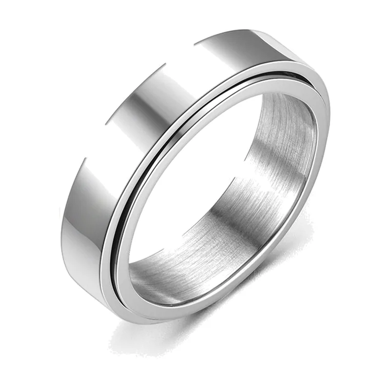 Herren Spinner-Ring mit drehbarem Außenband, Edelstahl 316L