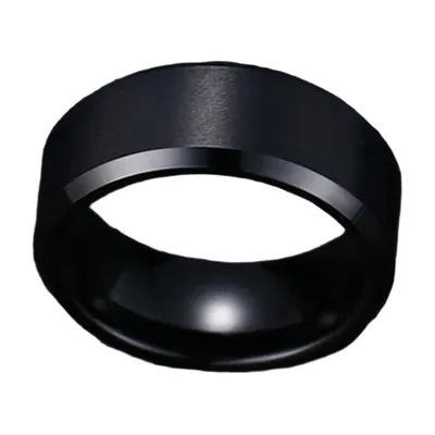 Herren Ring mit abgeschrägten Kanten, Edelstahl 316L
