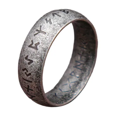 Wikinger Runenring mit Odin-Symbolen, Edelstahl