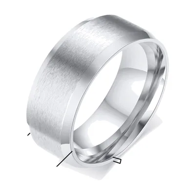 Gebürsteter Edelstahl Ring für Herren, 8mm Flachprofil