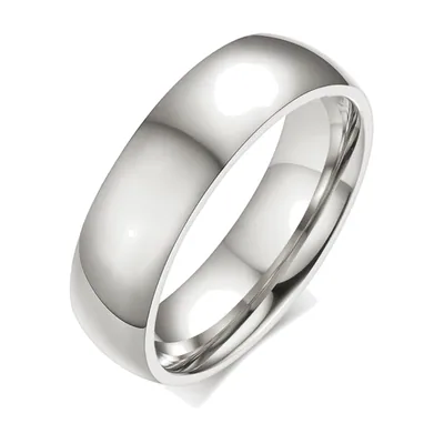 Schlichter polierter Ring für Herren, Edelstahl 316L