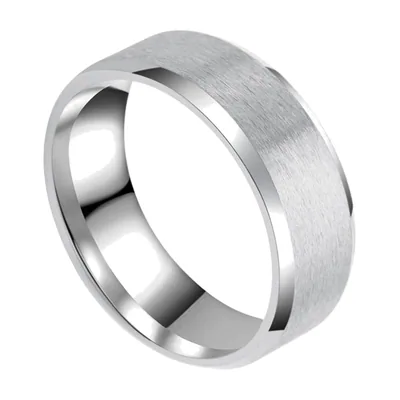 Gebürsteter Edelstahl Ring, 8mm