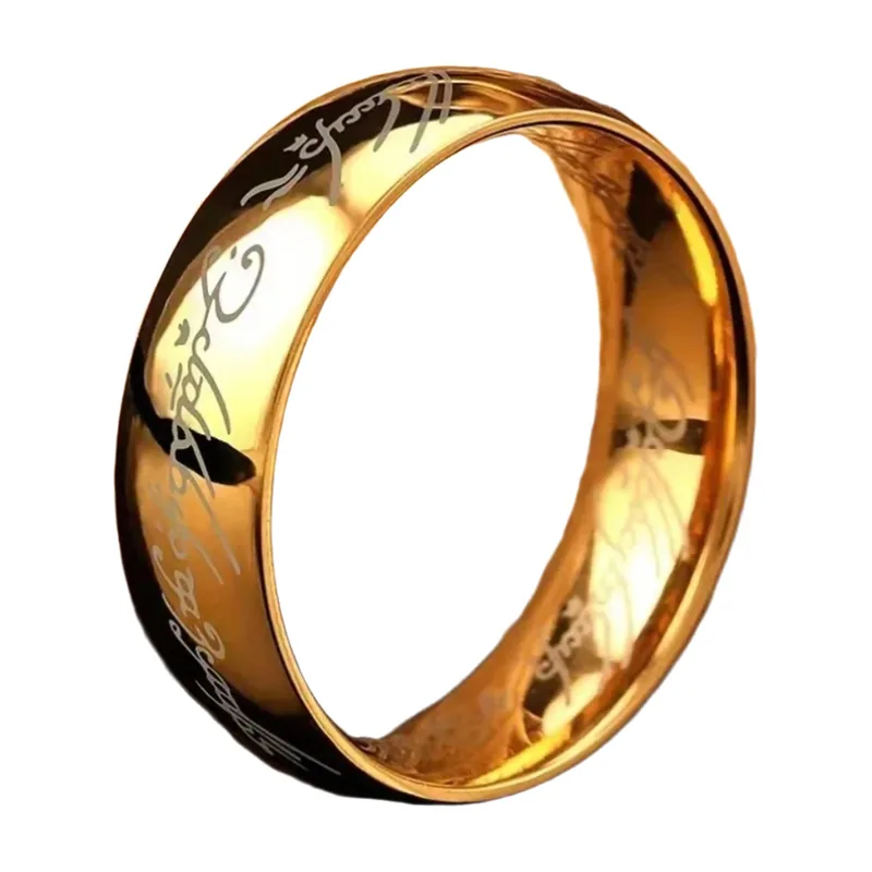 Anello a Fascia con Incisione Script, Acciaio Inossidabile 316L