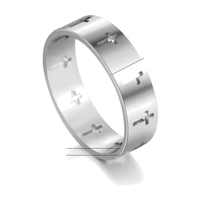 Kreuz Ring mit Cut-Out Design, Edelstahl 316L