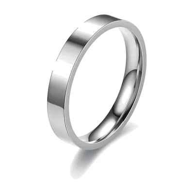 Flacher Herrenring, Polierter Edelstahl