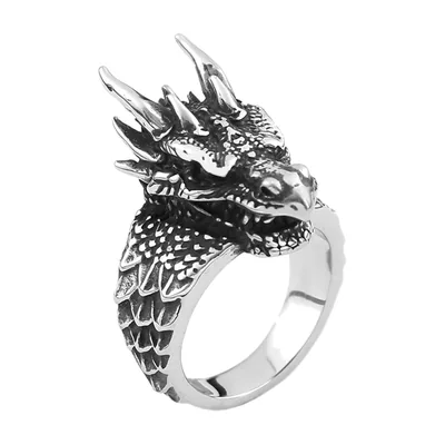 Drachenkopf Statement-Ring aus 316L Edelstahl
