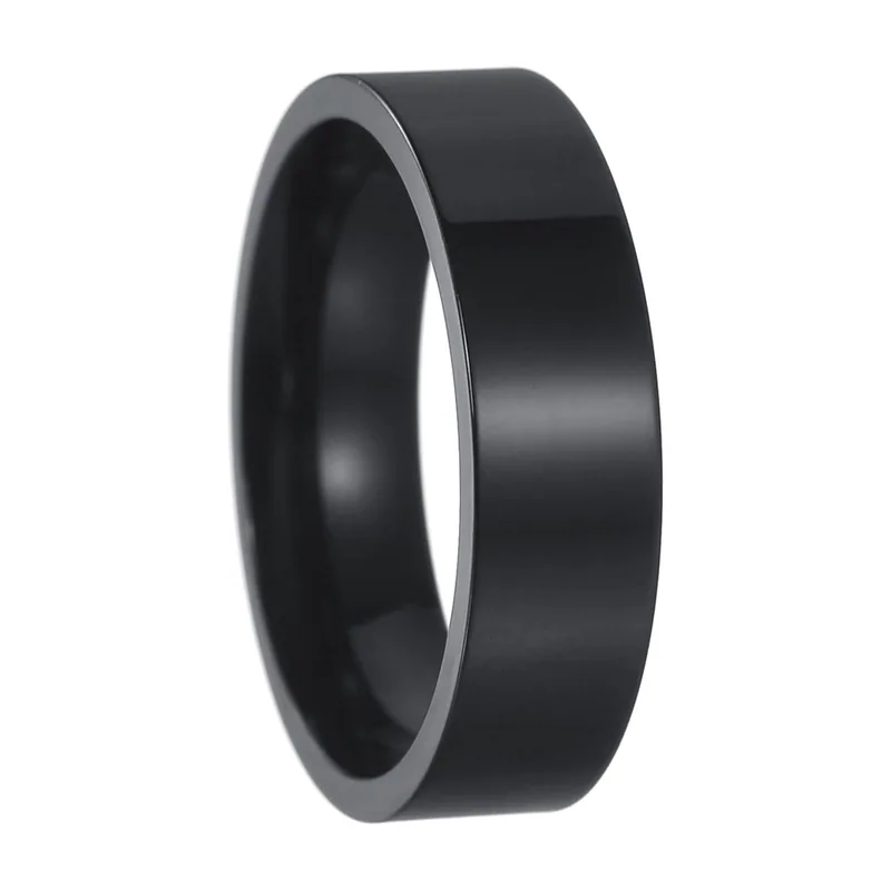 Polished Flat Band Ring, 316L Stainless Steel