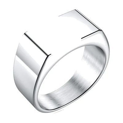 Anello Sigillo Quadrato da Uomo, Acciaio Inossidabile 316L Lucidato