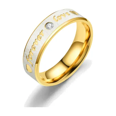 Anello Forever Love con Cuore e Zirconia, Acciaio Inossidabile