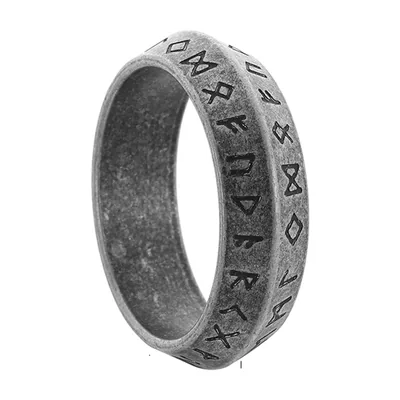 Wikinger Runenring für Herren, Edelstahl