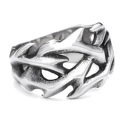 Gotischer Blumenring mit Openwork-Design, Edelstahl