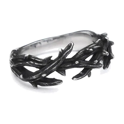 Zweig- und Astmuster Ring, Antik-Edelstahl