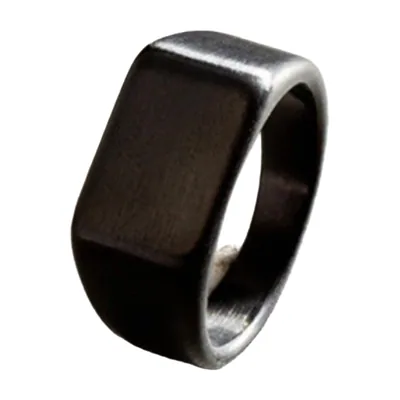 Anello Sigillo Rettangolare, Acciaio Inossidabile 316L Spazzolato