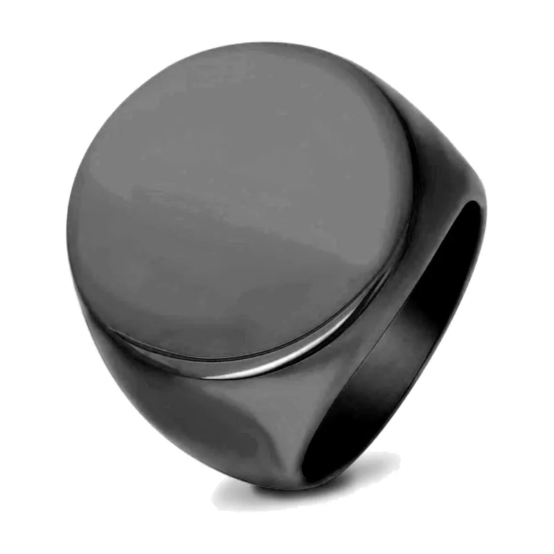 Anello Siginetto Rotondo, Acciaio Inossidabile 316L Lucido