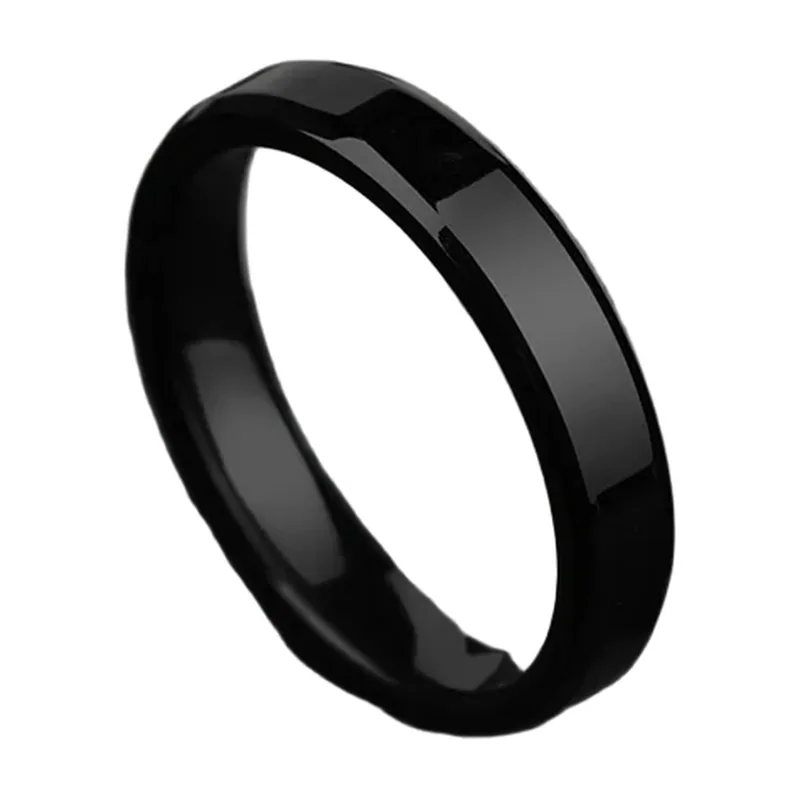 Schlichter polierter Ring für Herren, Edelstahl 316L