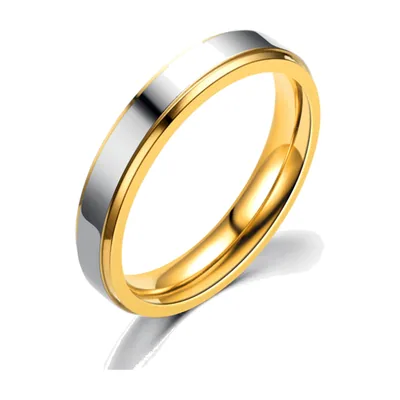 Zweifarbiger polierter Ring für Herren, Edelstahl