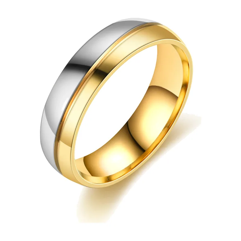 Bague Alliance Bicolore, Acier Inoxydable 316L Poli