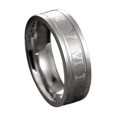 Römische Ziffern Ring für Herren, 316L Edelstahl