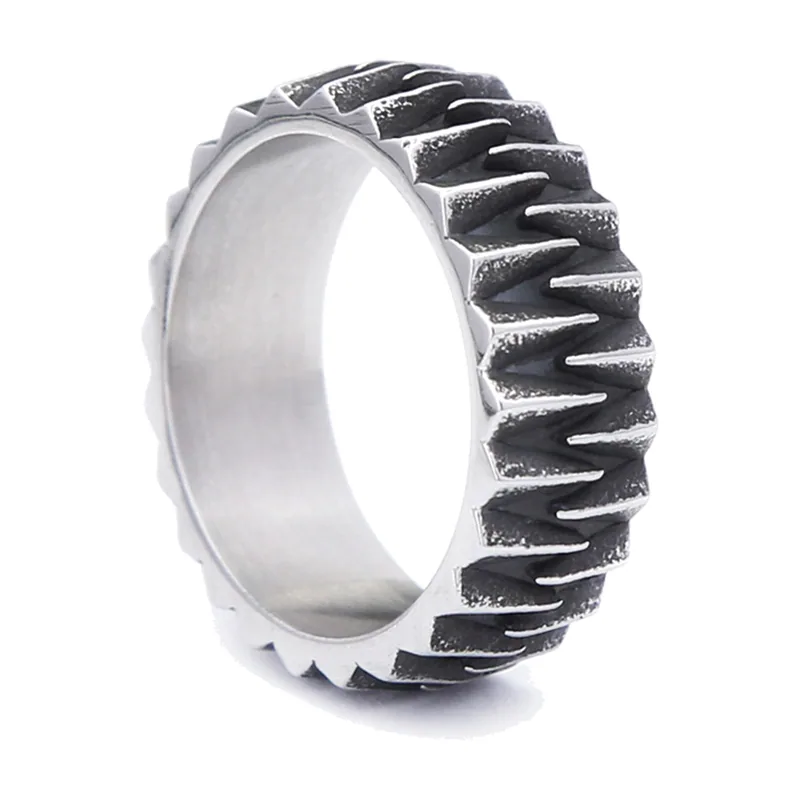 Industrie-Ring mit Zahnrad-Motiv, 316L Edelstahl
