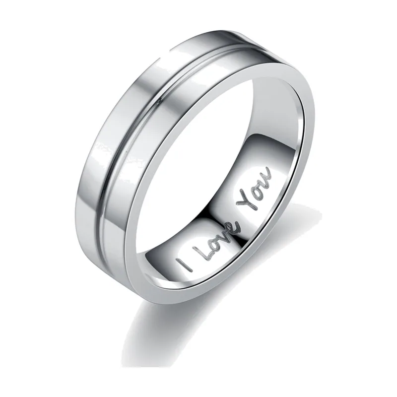 Herren Ring mit I Love You Gravur, Edelstahl