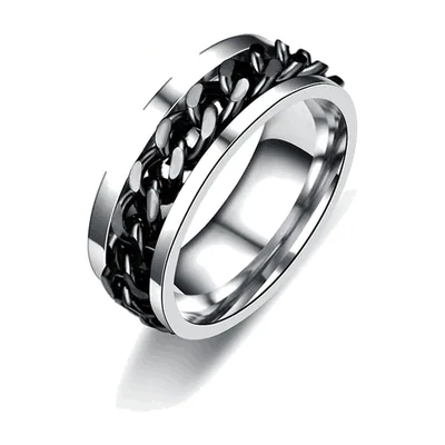 Kettenglied Spinner-Ring für Herren, 316L Edelstahl