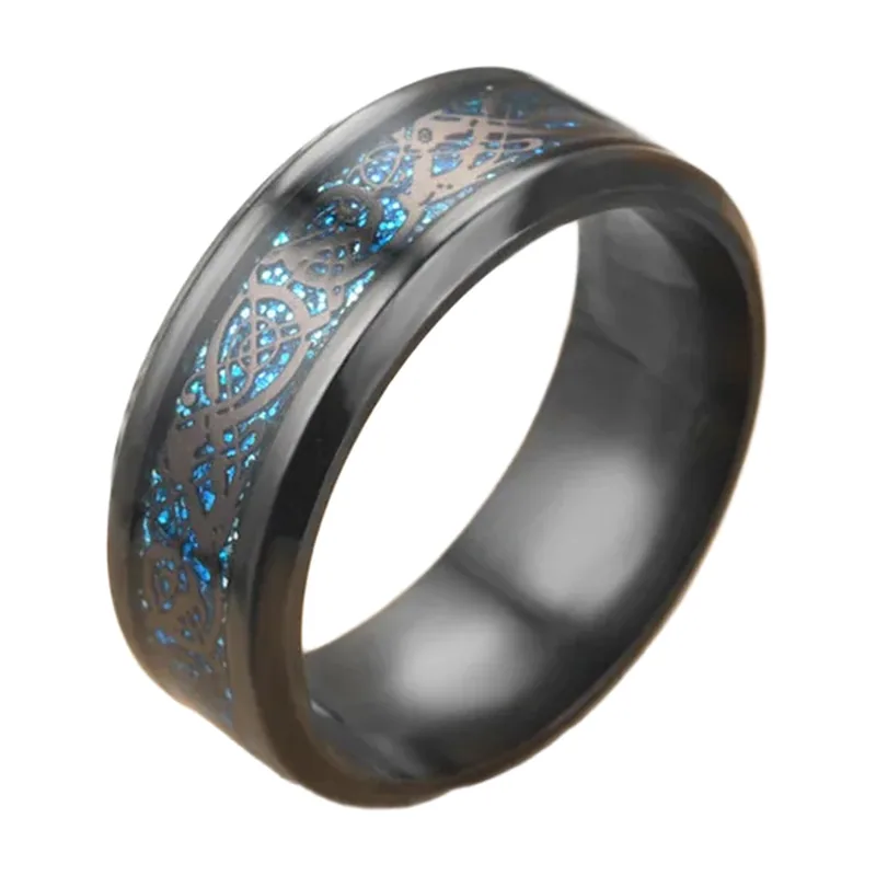 Drachen-Motiv Ring für Herren, Edelstahl 316L