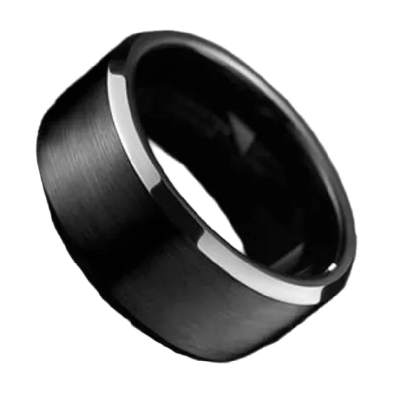 Bague Plate Minimaliste en Acier Inoxydable 316L Brossé, 8mm
