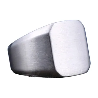 Anello Sigillo Quadrato in Acciaio Inossidabile 316L Spazzolato