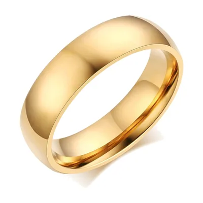 Anillo de Banda Clásico Bombado, Acero Inoxidable 316L Pulido