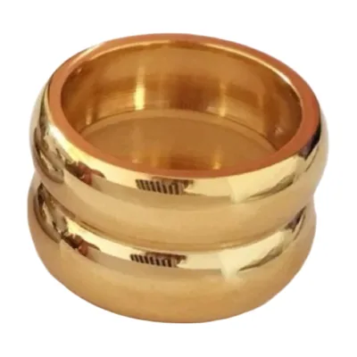 Doppelband Ring, polierter Edelstahl