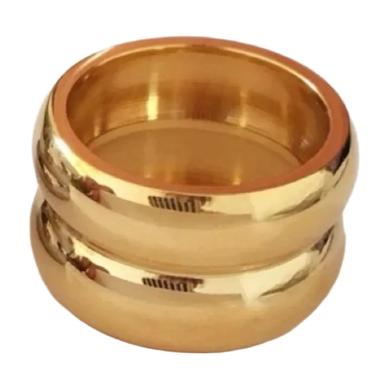 Double Band Ring, Polished Stainless Steel