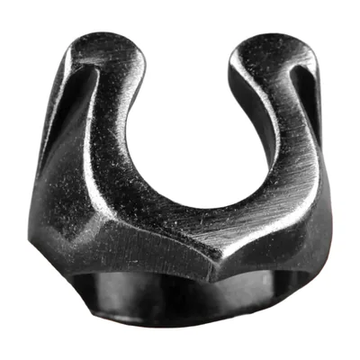 Hufeisen-Ring in Schwarz aus 316L Edelstahl