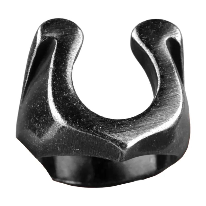 Hufeisen-Ring in Schwarz aus 316L Edelstahl