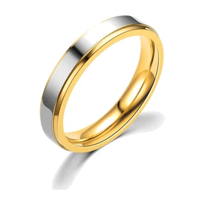 Zweifarbiger polierter Ring für Herren, Edelstahl 316L